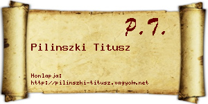 Pilinszki Titusz névjegykártya